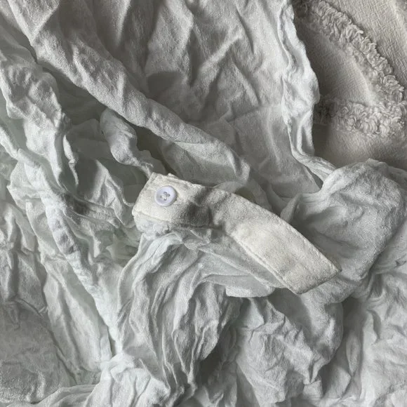 UO silence + noise White Textured Surplice Cross Front Long Sleeve Top - Picture 6 of 7